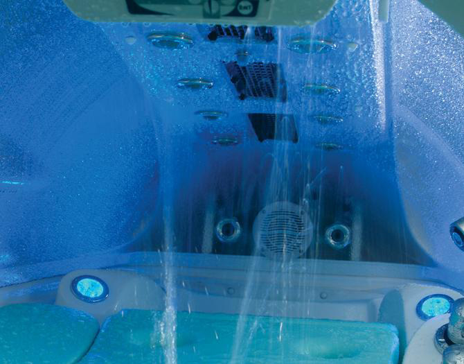 view of the shower of the spa jet 2g personal sauna